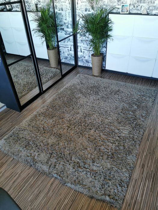 Dywan beż/szary długi włos GASER Ikea 240x170 cm