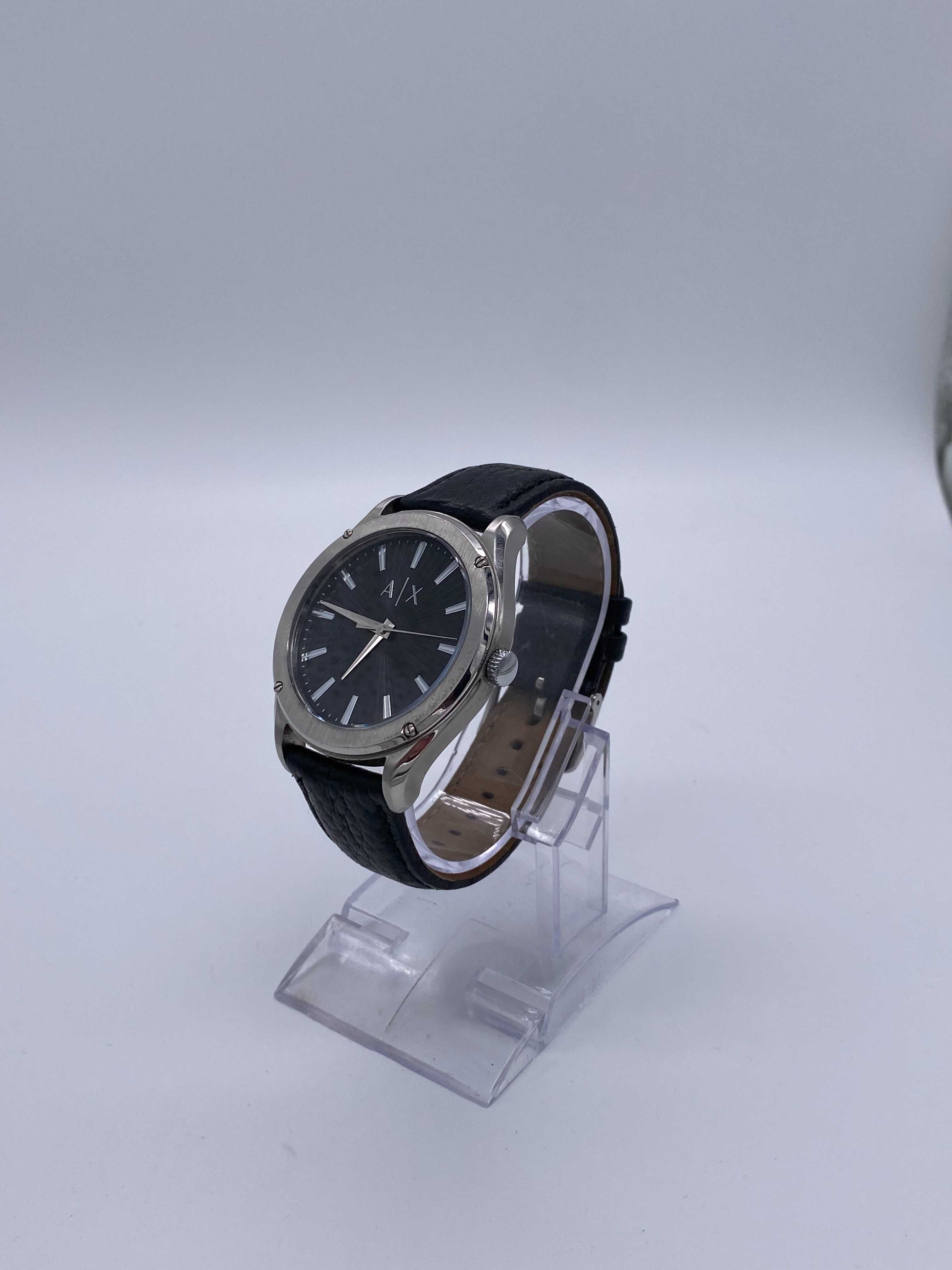 Srebrny Zegarek Armani Exchange Classic męski AX2803 skórzany pasek