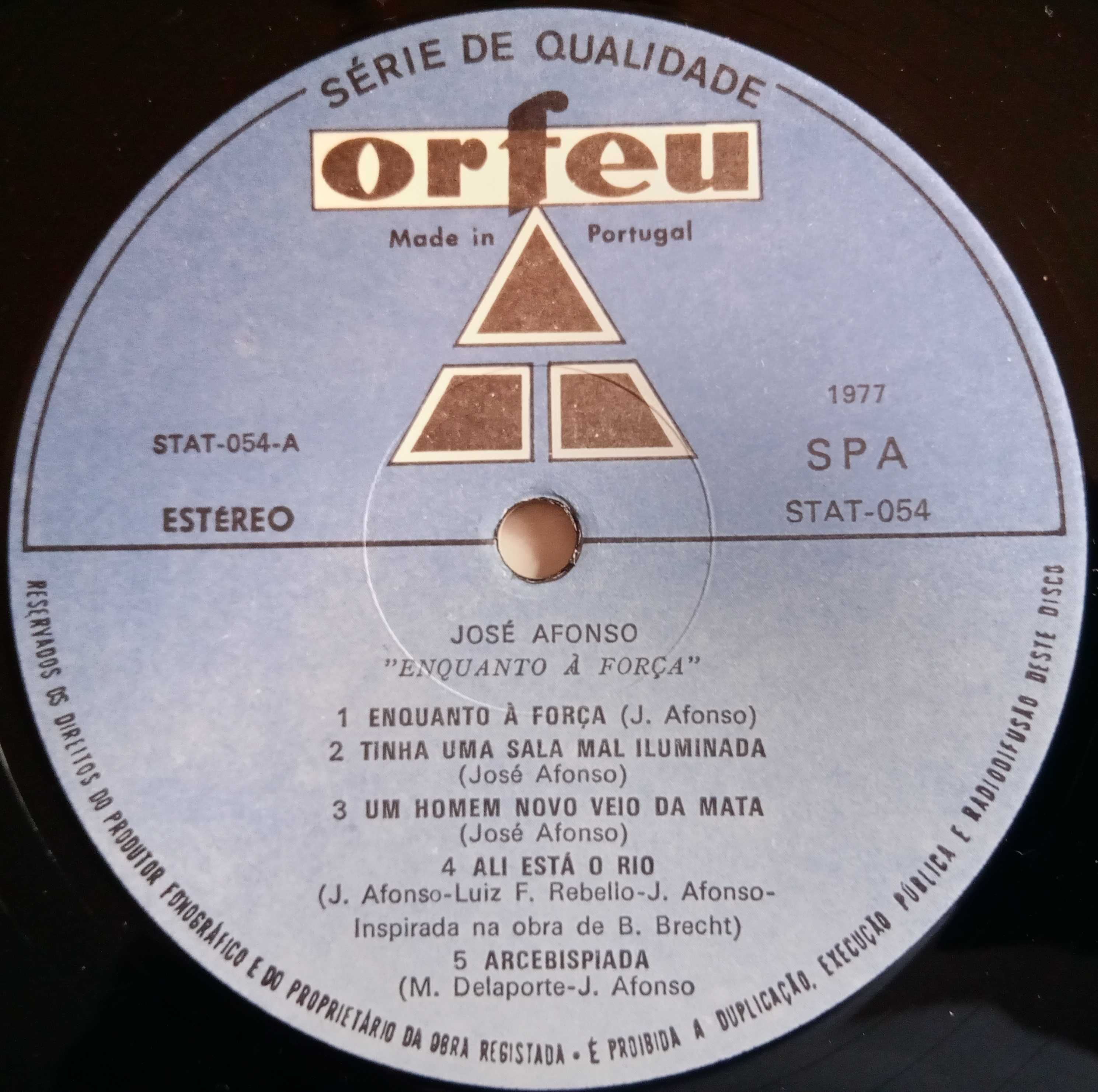 José Afonso	- - - - -		Enquanto Há Força	- - - - -	LP