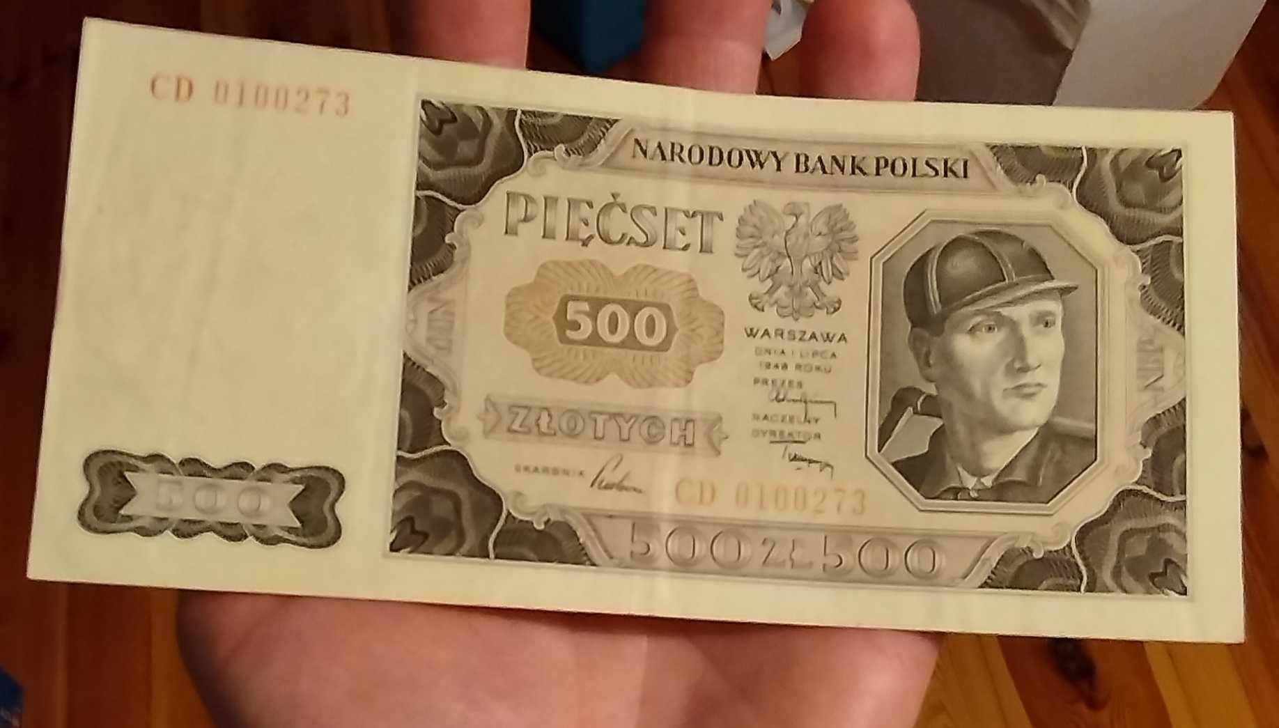 Banknot 500zł z 1948r Górnik KOLEKCJA LUCOW okazja