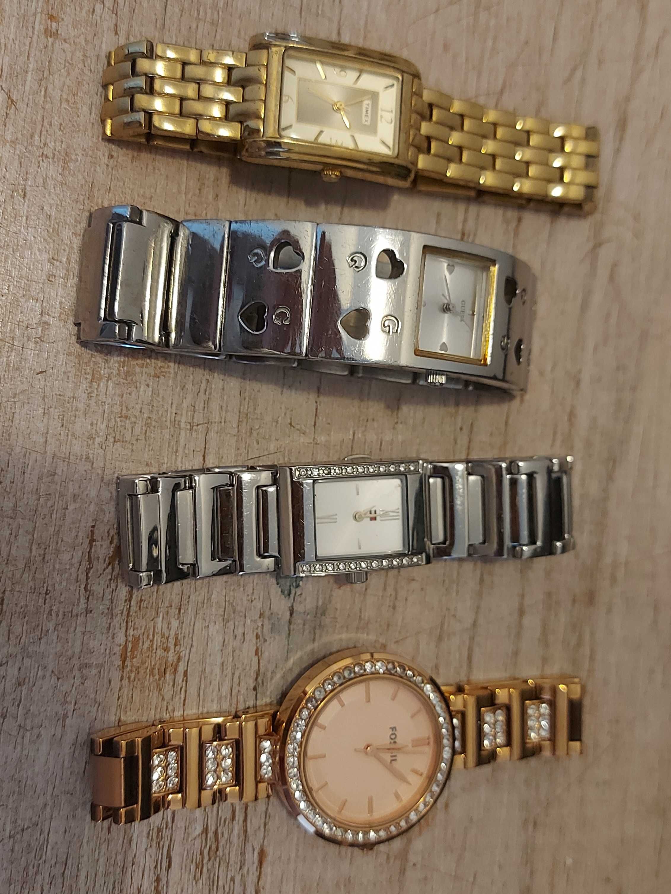 4 relógios (timex, tommy hilfiger, fossil e guess)