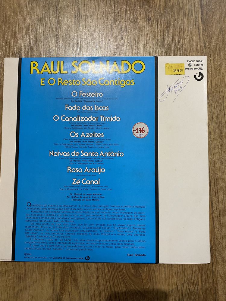 Vinil Lp Raul Solnado - E o resto são cantigas - 1982