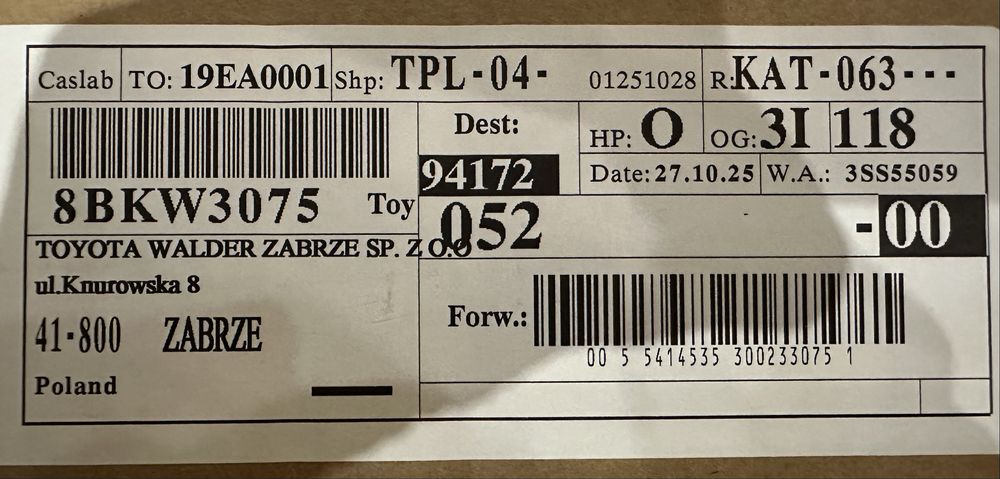 Balki dachowe bagażnik Toyota CHR 2 II Oryginał NOWY !