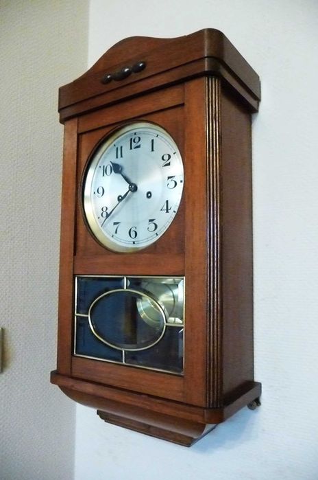 Piękny, nieduży zegar wiszący Becker, 3 struny, sprawny, po renowacji