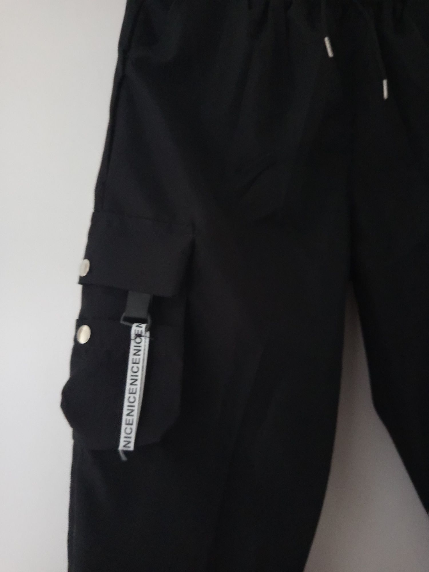 Unisex luźne spodnie bojówki hip hop że sznurkiem M