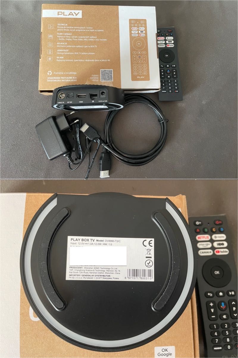 Play Now Android TV Box 4 (3GB) + TV z Polski i całego świata + DVBT2
