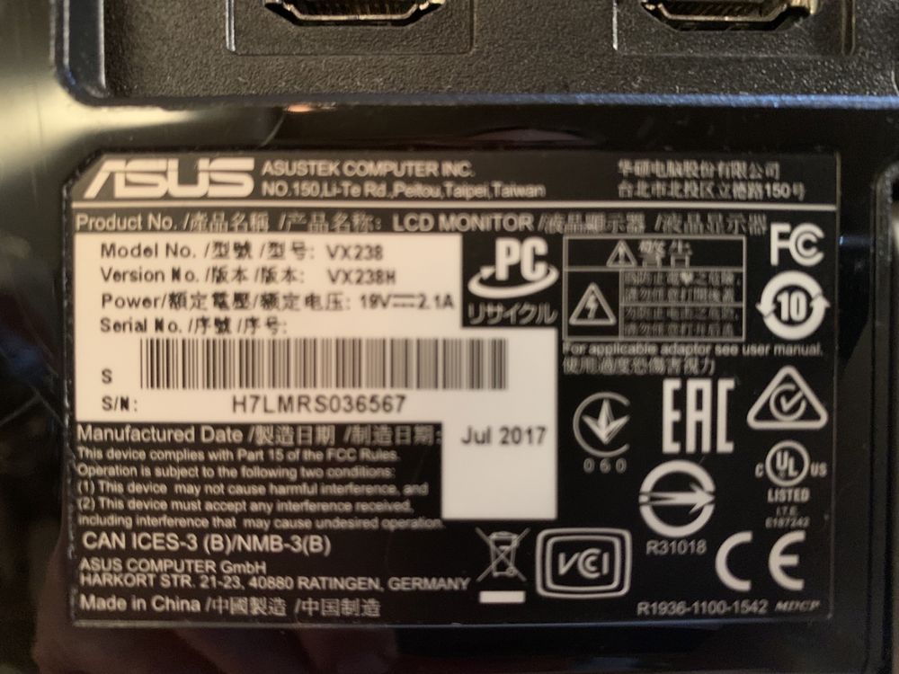 Monitor Asus75Hz