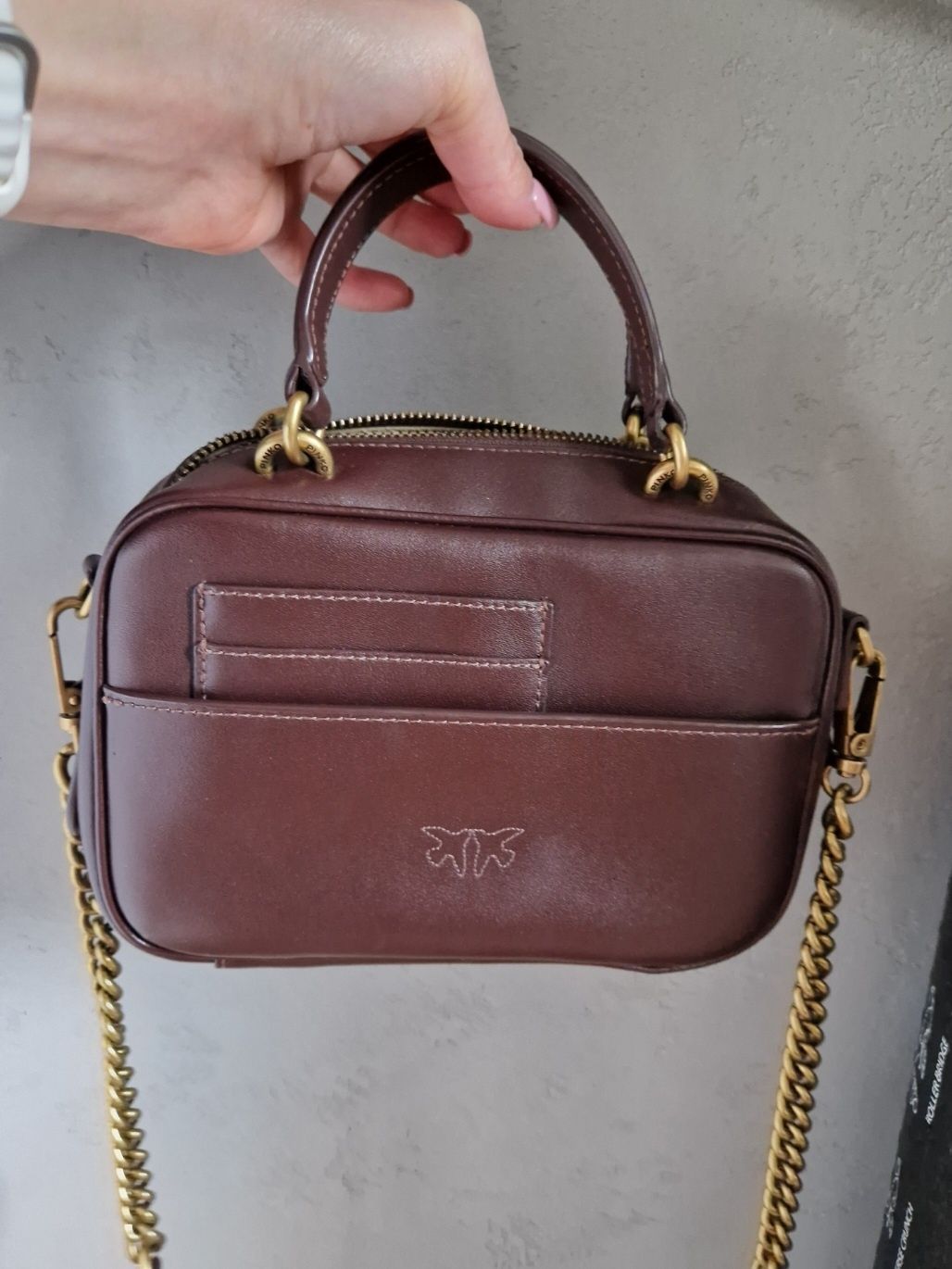 Torebka pinko Love Mini Square Simply 4 czekoladowa brązowa