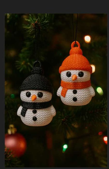 Іграшка на ялинку Сніговички (набор 4 шт+ 6 сніжинок), игрушка на ёлку