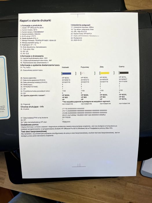 Drukarka kolorowa HP OfficeJet Pro 8210