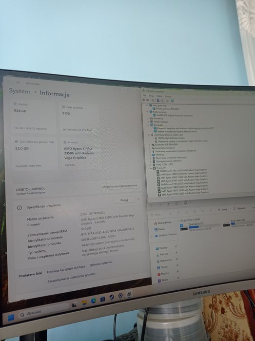 Komputer ASUS X470-PRO Ryzen5 GeForce NViDiA RTX-8GB RAM32GB M2-1TB!