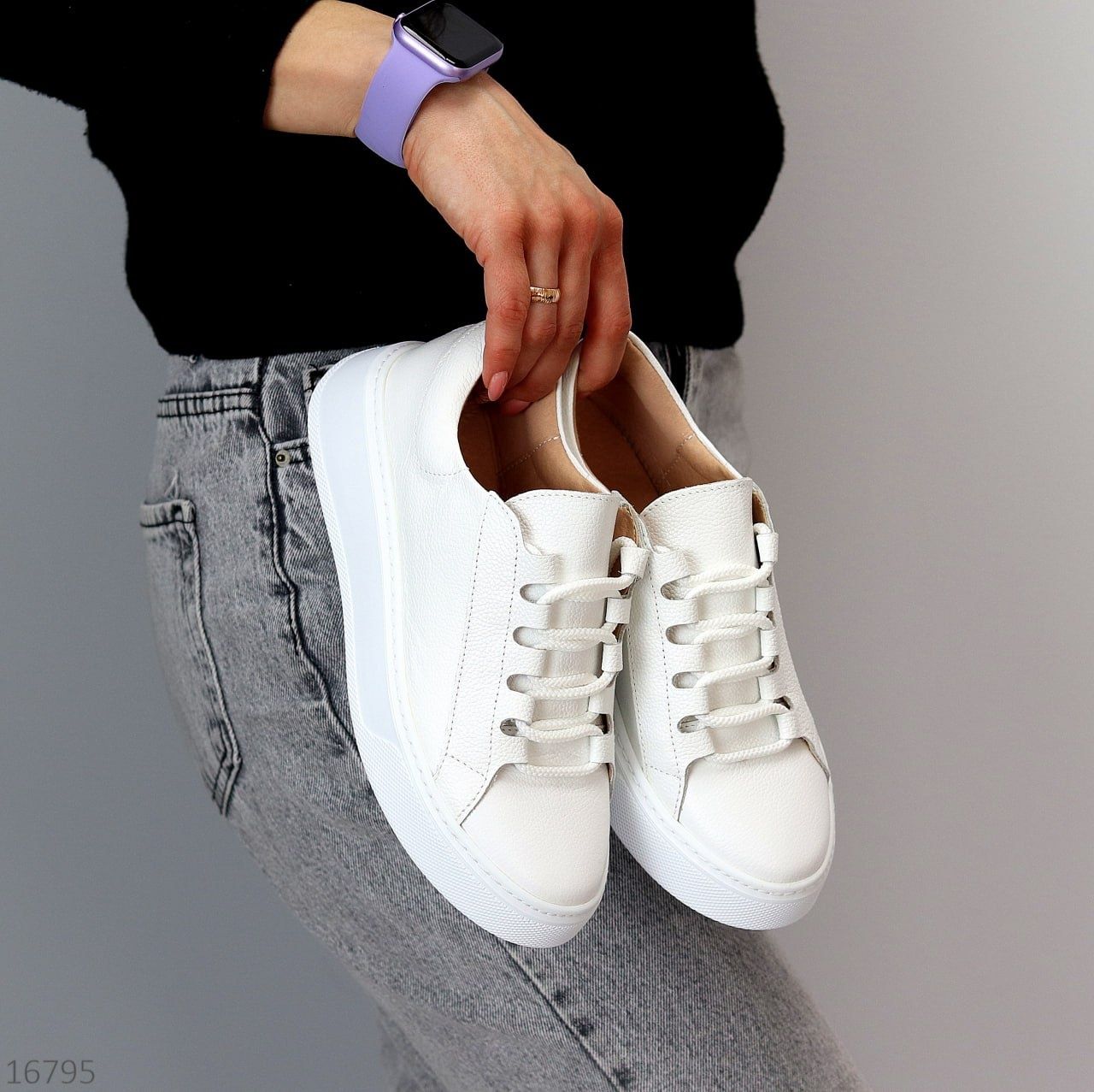 Білі жіночі кросівки, Кеди з натуральної шкіри