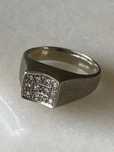Anel Ouro Português Contrastado 19,2 Qt 12 Diamantes 0,6 ct tamanho 16