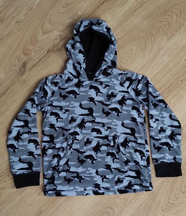 Bluza polar z kapturem szare moro