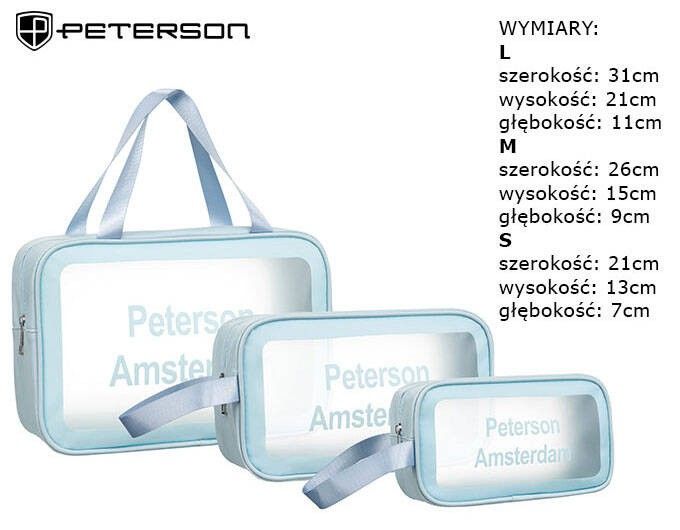 zestaw trzech wodoodpornych kosmetyczek - peterson