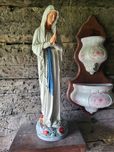 Duża 67 cm sygnowana figura Maryja z Banneux Matka Boża Ubogich