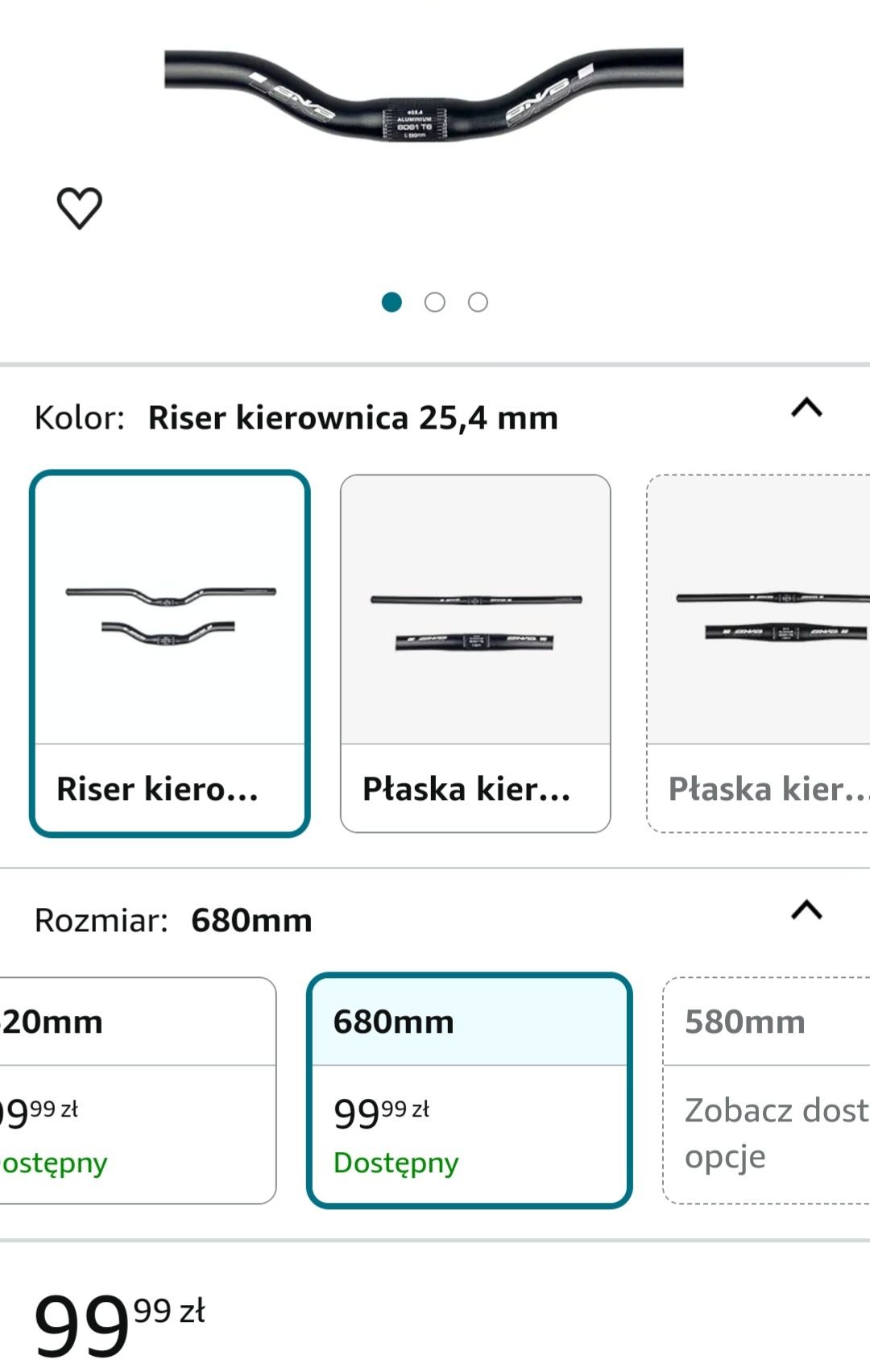 Kierownica rowerowa 680mm