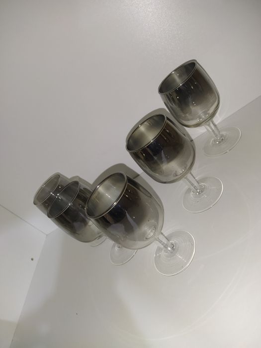 Kieliszki dymione srebrzone PRL