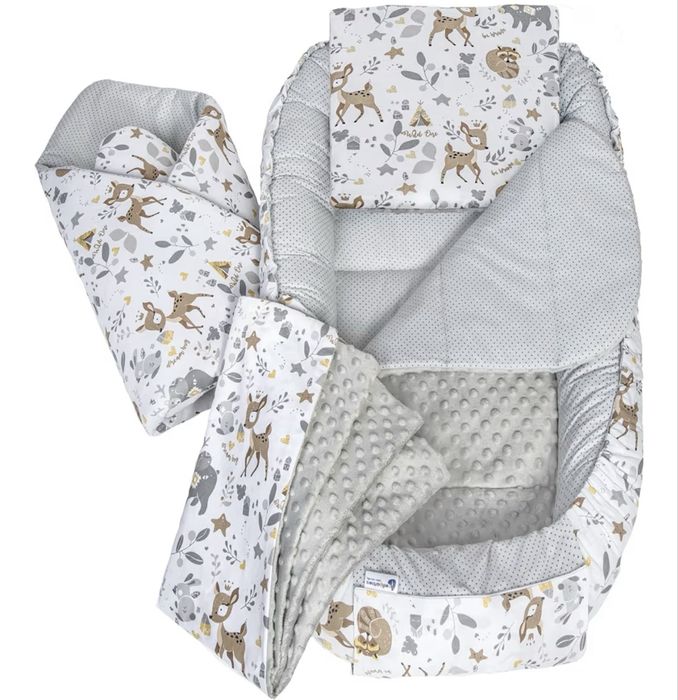 Ninho bebé 5 peças redutor de berço 100% algodão