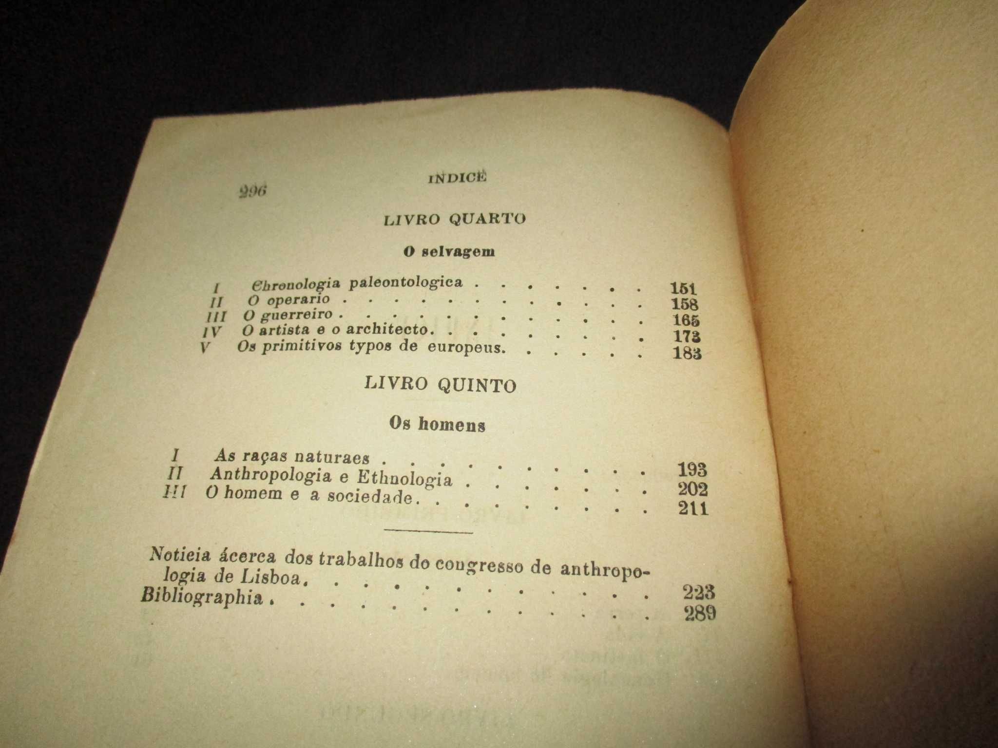 Livro Elementos de Antropologia Oliveira Martins Parceria Pereira 1924