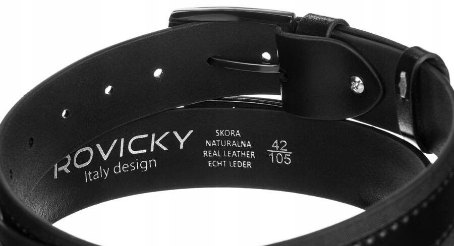 męski pasek ze skóry naturalnej - rovicky 100