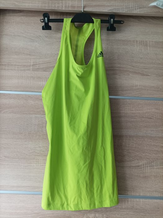 Adidas, bokserka, tunika, neonowa , zielona, L