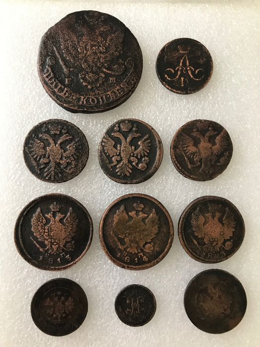 Подборка  Царских монет 5,3,2,1 копейка.Деньга… 100% Оригинал.