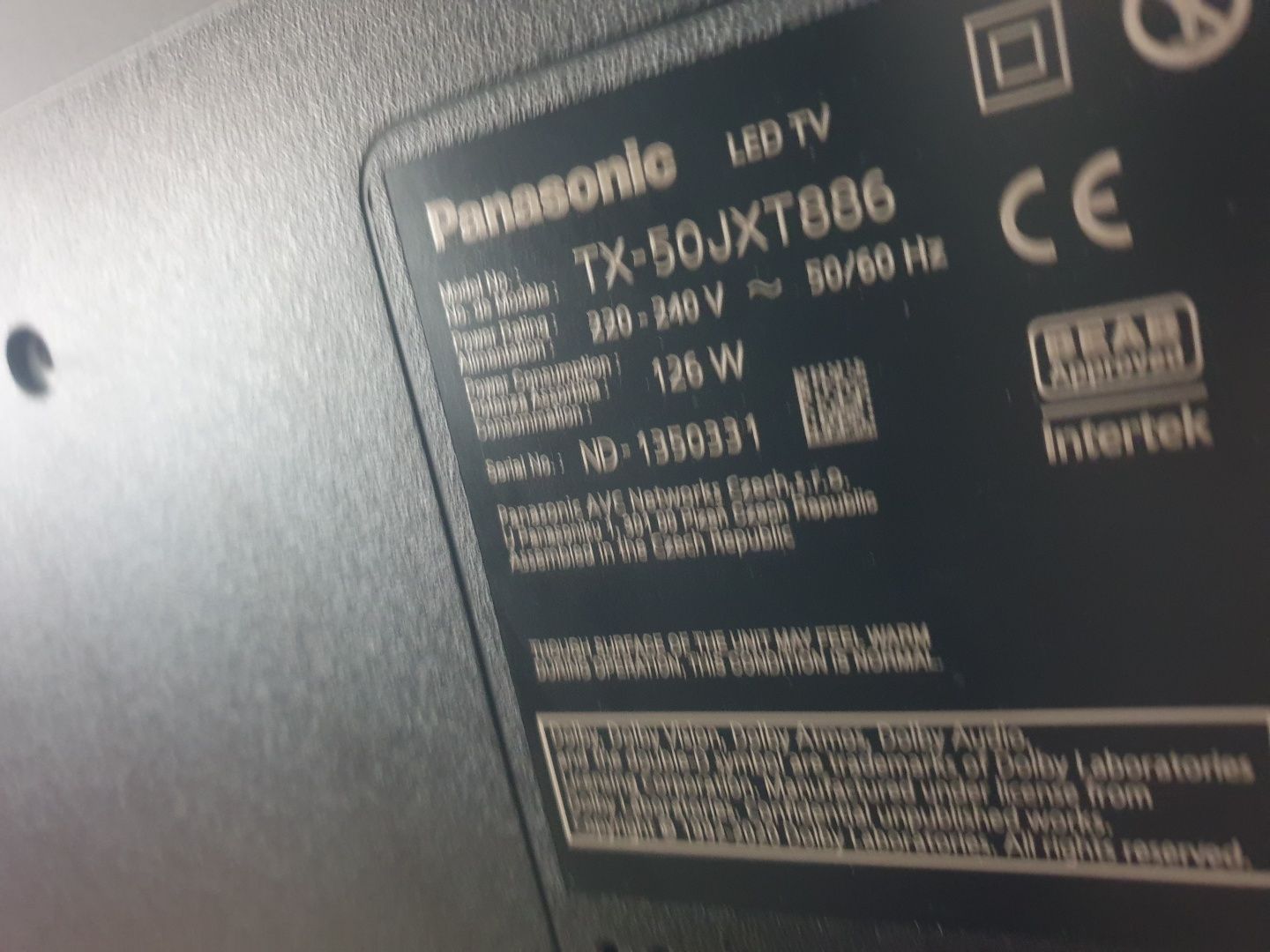 Uszkodzona matryca telewizor 50 cali Panasonic 50JXT886