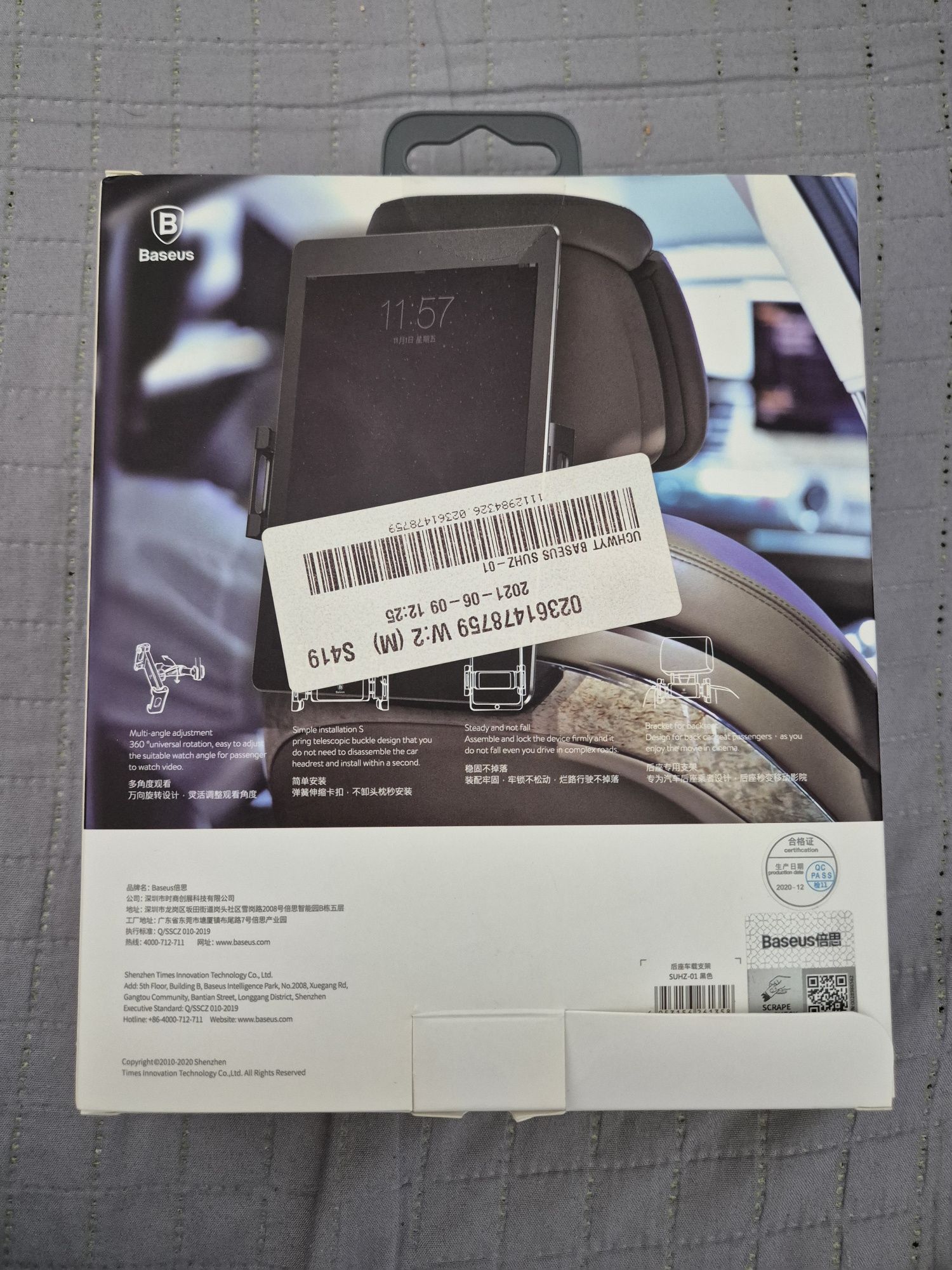 Uchwyt Baseus na tablet do zagłówka samochodu
