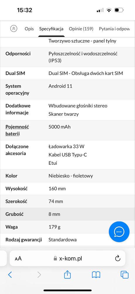 Xiaomi redmi note 11 6/128gb szary