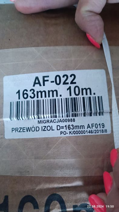 Kanał wentylacyjny, Przewód izolowany AF-022 163mm  10m AF019