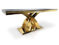 Nowoczesny stół Glamour 220x110 T-970 GOLD blat czarny od ręki