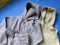 chłopięce bluzy z kapturem + spodnie r 128