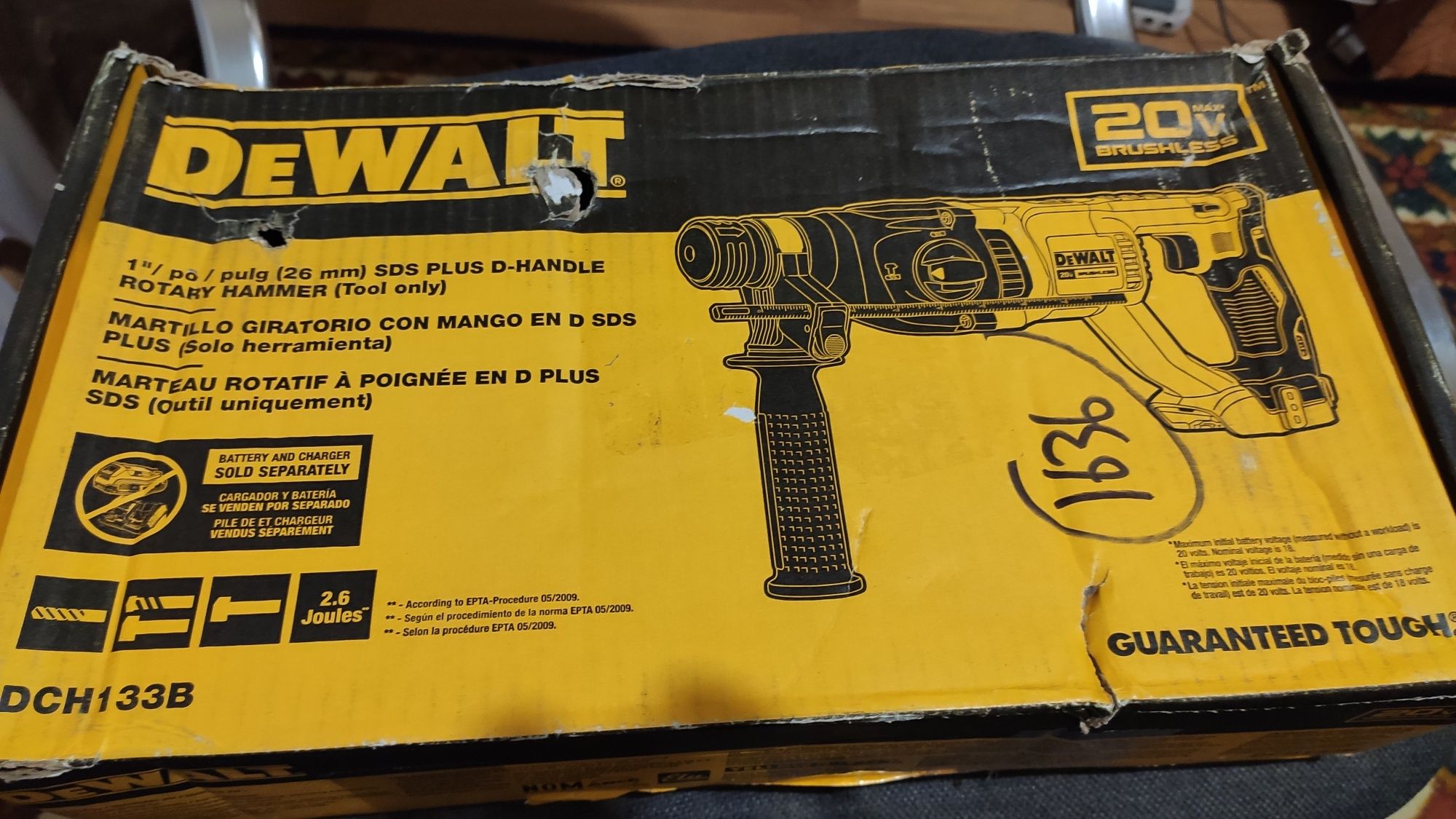 Dewalt DCH133 20v Max - безщітковий акумуляторний перфоратор