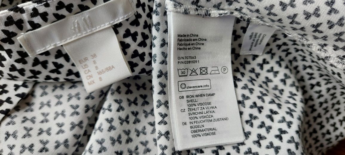 H&M r.38 sukienka na codzień do kolana #kokardki #motyle
