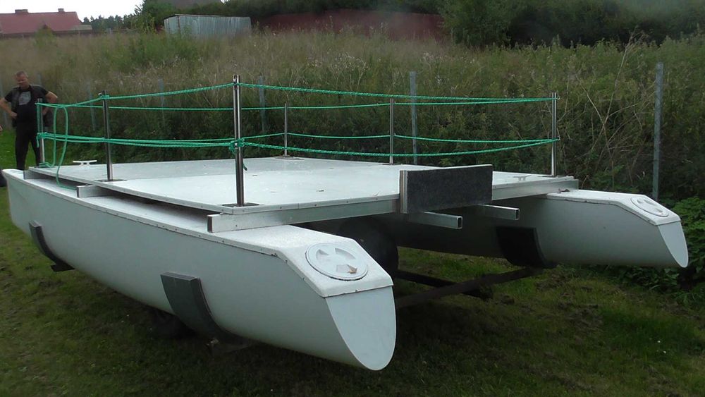 łódka katamaran wędkarsko-turystyczny nowy