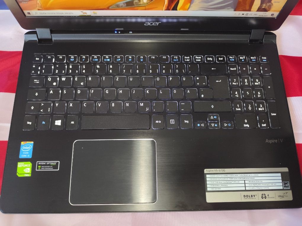 Ігровий ноутбук Acer Aspire 5 V5-573G 15.6\i5\(2.4)\12 Озу\GF750M (4GB