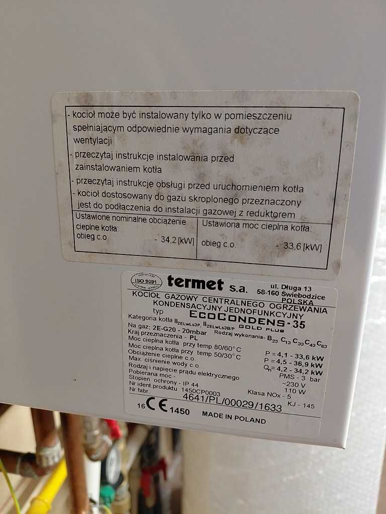 Piec Kocioł gazowyTermet EcoCondens Gold Plus 35, 1f + termostat.