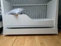 Łóżeczko Cosmo białe 120x60 + materac woodies