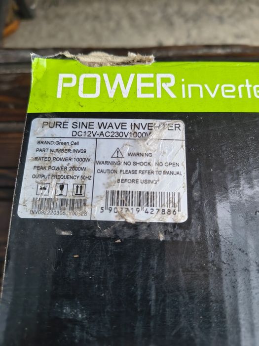Інвертор перетворювач Green Cell 12v/220v 1000w/2000w