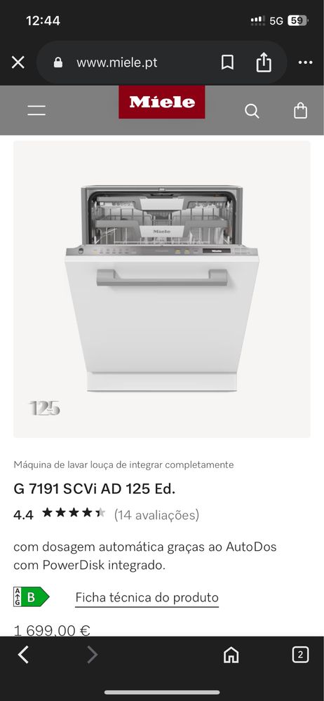 Maquina Lavar Loiça Miele