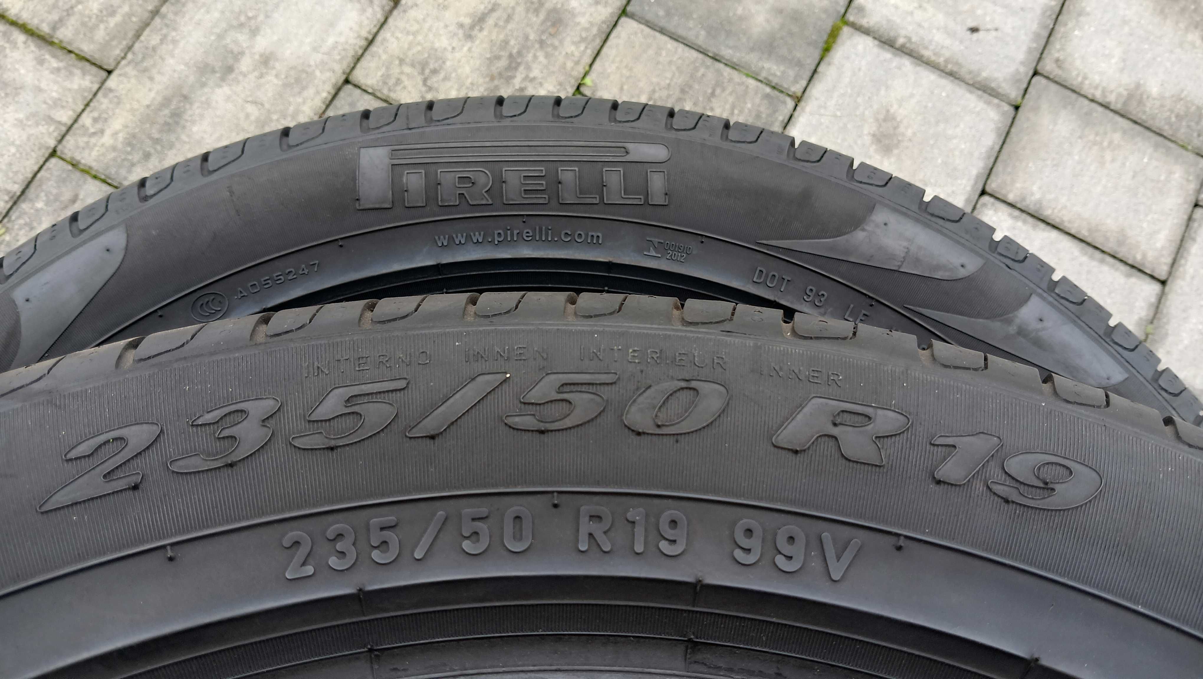 235/50r19  PIRELLI   99V  ,   2 opony  jak  NOWE ,  DEMO ,   9mm