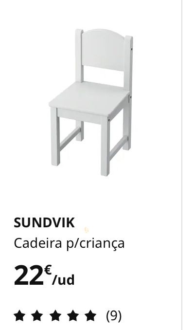 2 cadeiras criança ikea