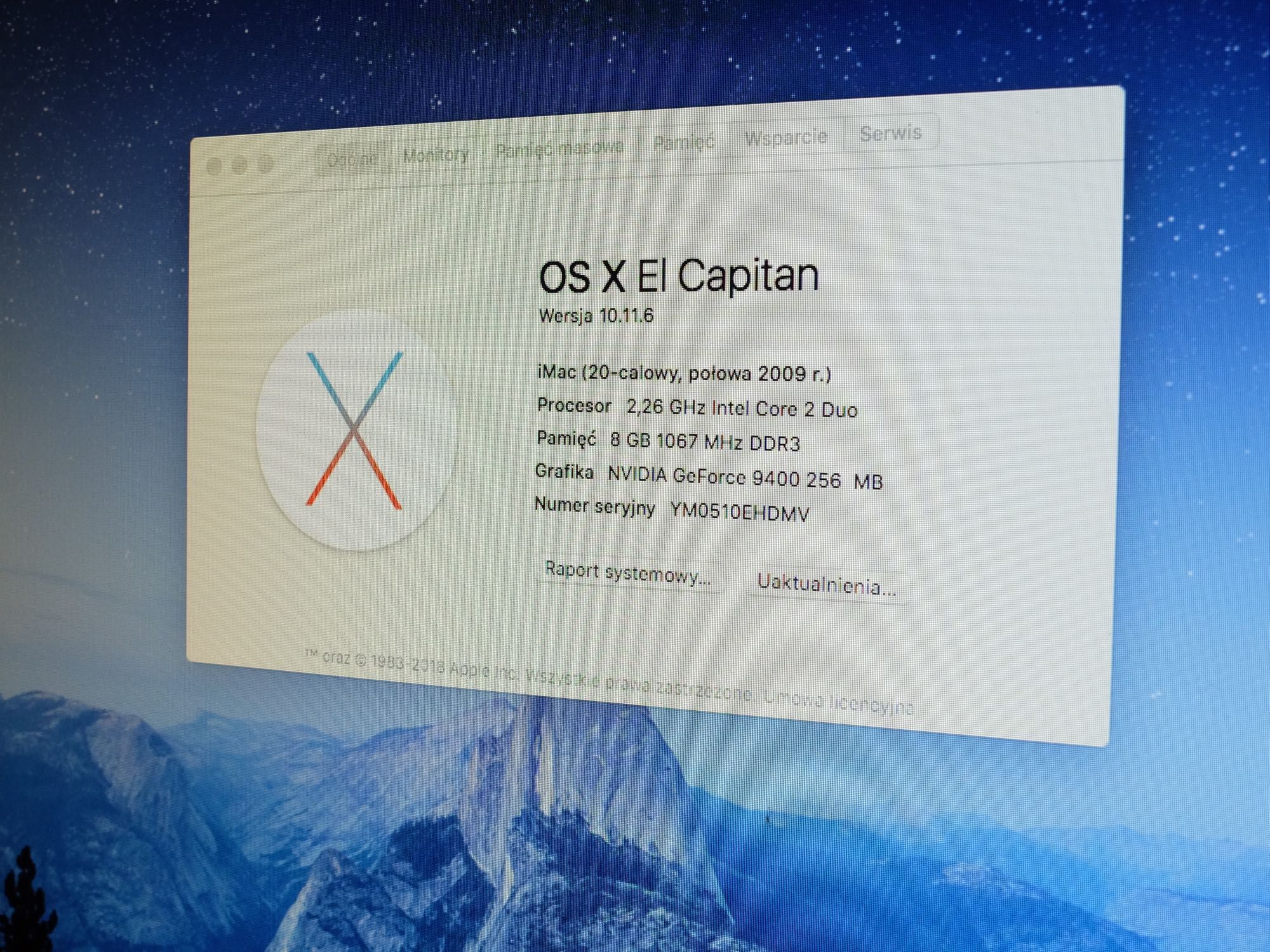 iMac 20" 2,26 GHz Intel Core Duo 2009 rok