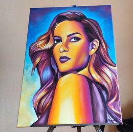 Obraz Olejny Kobieta Portret Lato Summer  50x70 Na Dzień Babci Dziadka