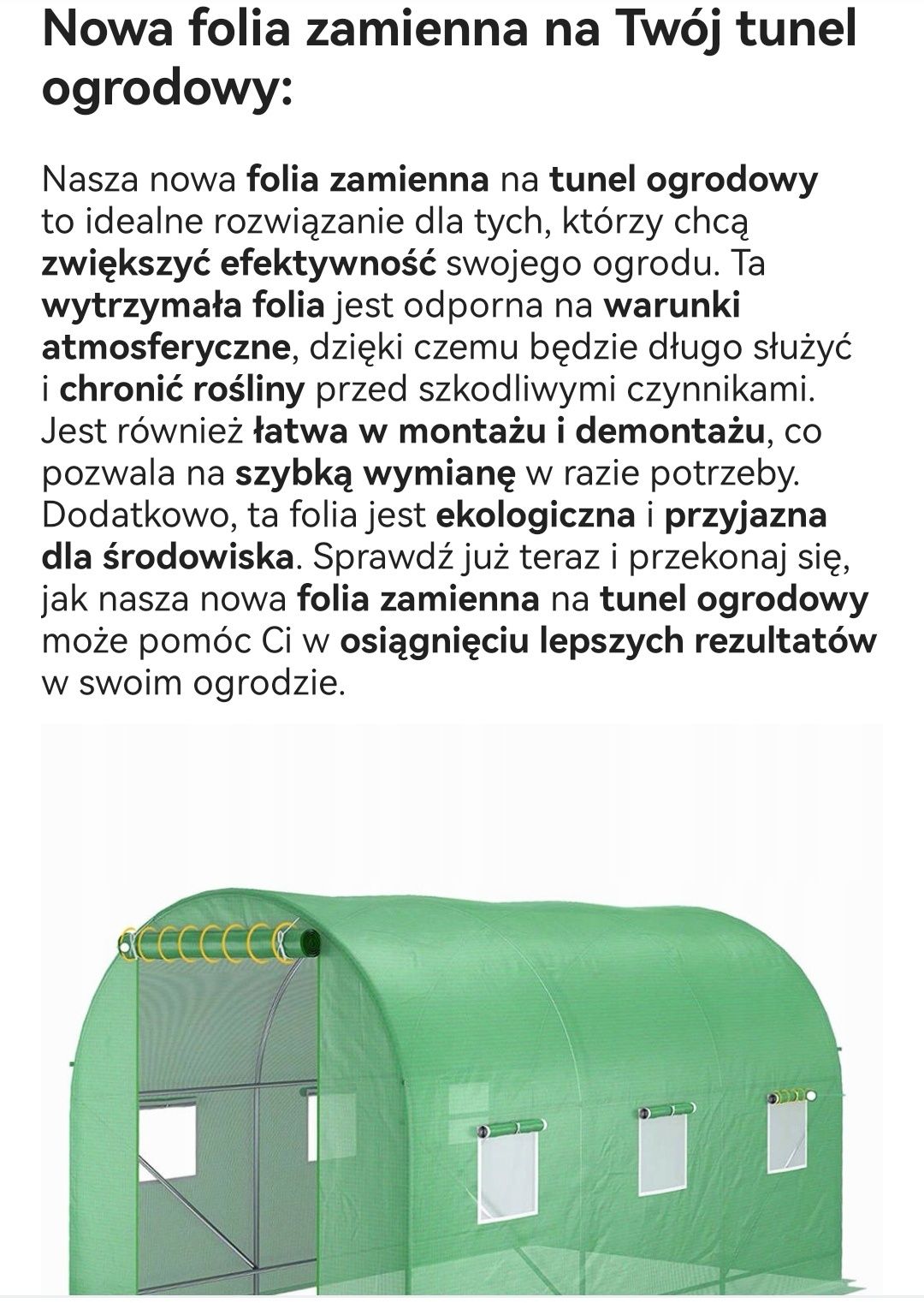 Folia na tunel ogrodowy folia  3,5x2m 7m2