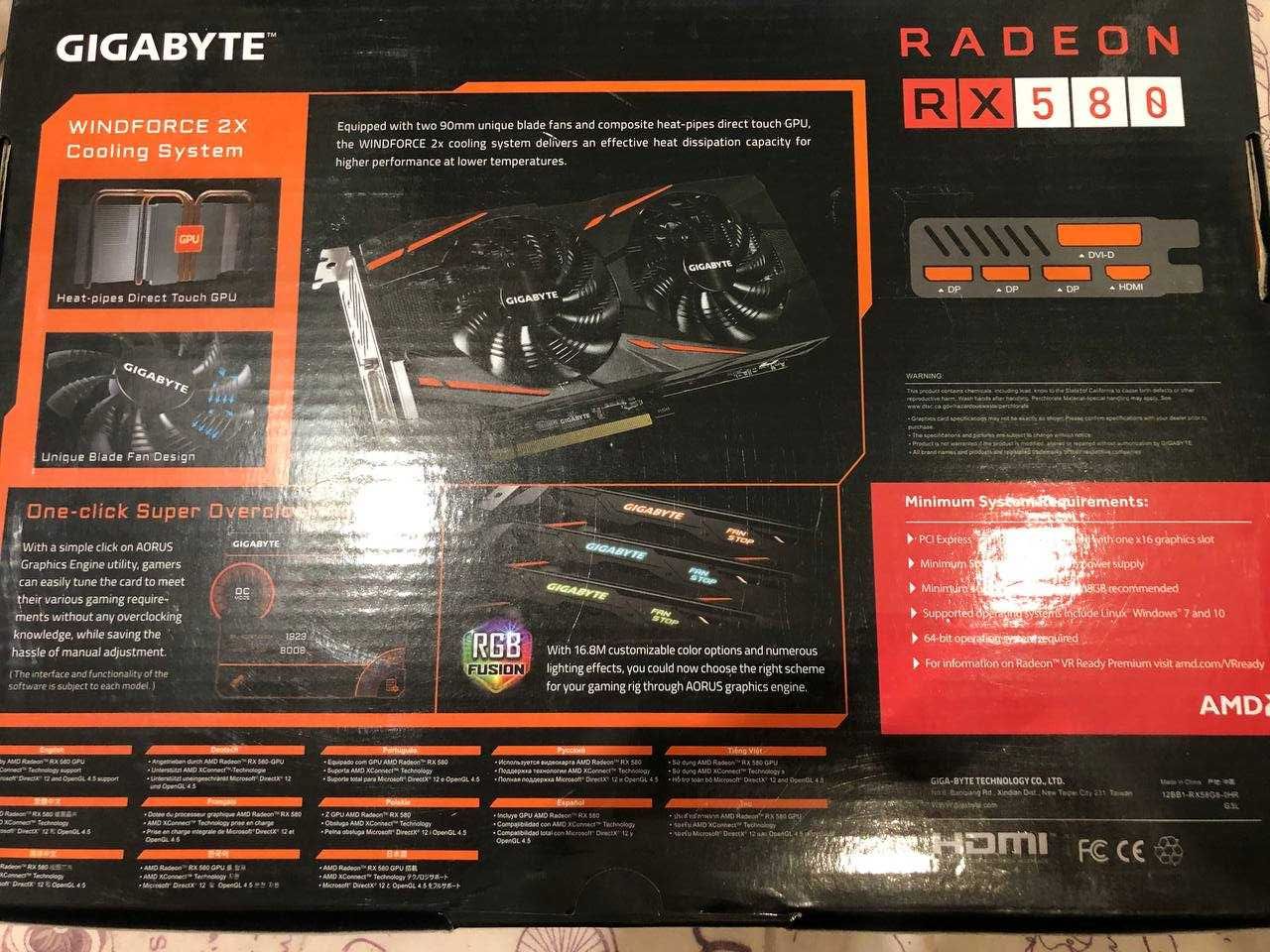 Відеокарта GIGABYTE Radeon RX 580 Gaming 8G Б/В