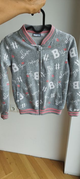 Bluza bomberka bejsbolówka szara graffiti różowa 134/140 pepperts