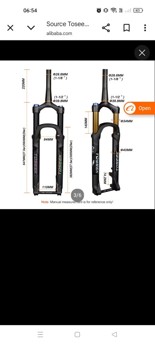 Amortyzator widelec mtb
