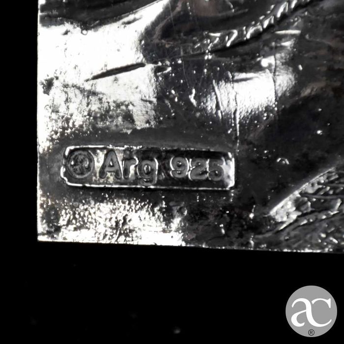 Placa / quadro em relevo, prata laminada italiana 925